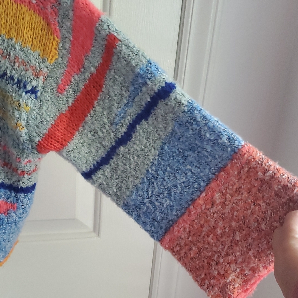 Colorful Patchwork Women's Sweater - Picture 5 of 8